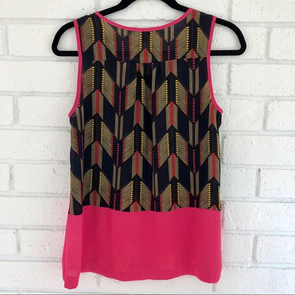 Pink and Navy Print Tank Top - Picture 2 of 4